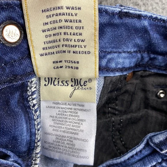 Miss Me Jeans‎ Womens 26 Signature Capri Embroidered Floral Distressed Denim - Picture 4 of 11